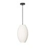 Porcelain Modern Single-Light Ceiling Pendant Lamp With White Fabric Shade