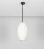 Porcelain Modern Single-Light Ceiling Pendant Lamp With White Fabric Shade