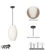 Porcelain Modern Single-Light Ceiling Pendant Lamp With White Fabric Shade