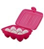 Portable 6 Eggs Pink Plastic Egg Tray