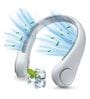 Portable Bladeless Hanging Neck Fan 12 Air Outlets, 2400mAh Rechargeable Battery