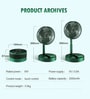 Assorted Portable Folding Desk Fan Rechargeable 3-Speed Personal, 180 Adjustable Tilt, USB-C Charging, Quiet Brushless Motor
