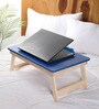 Solid Wood Portable Table in Blue Finish