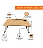 Portable Laptop Table With Cup Holder In New Wood Finish