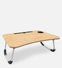 Portable Laptop Table With Cup Holder In New Wood Finish
