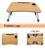 Portable Laptop Table With Cup Holder In New Wood Finish
