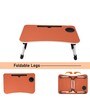 Portable Laptop Table With Cup Holder In Orange Colour