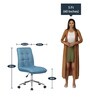 Fuzzy Fabric Guest Chair in Blue Colour