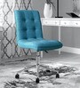 Fuzzy Fabric Guest Chair in Blue Colour