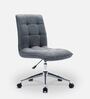 Fuzzy Fabric Guest Chair in Grey Colour with Revolving Base