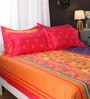 Portico New York Blues Indian Ethnic Cotton King Size Bed Sheets