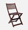 Portico Solid Wood Folding Chair In Brown Finish (Set of 2)