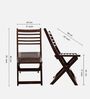 Portico Solid Wood Folding Chair In Brown Finish (Set of 2)