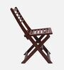 Portico Solid Wood Folding Chair In Brown Finish (Set of 2)
