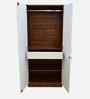 Portland 2 Door Wardrobe In Planked Oak Dark And Ceramic White Finish