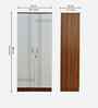 Portland 2 Door Wardrobe In Planked Oak Dark And Ceramic White Finish