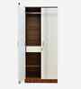 Portland 2 Door Wardrobe In Planked Oak Dark And Ceramic White Finish