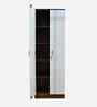 Portland 2 Door Wardrobe In Planked Oak Dark And Ceramic White Finish