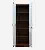 Portland 2 Door Wardrobe In Planked Oak Dark And Ceramic White Finish