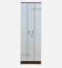 Portland 2 Door Wardrobe In Planked Oak Dark And Ceramic White Finish