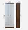 Portland 2 Door Wardrobe In Planked Oak Dark And Ceramic White Finish