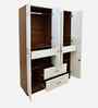 Portland 4 Door Wardrobe With Drawer In Dusky Basalt And Ceramic White Finish