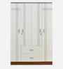 Portland 4 Door Wardrobe With Drawer In Dusky Basalt And Ceramic White Finish