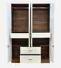 Portland 4 Door Wardrobe With Drawer In Dusky Basalt And Ceramic White Finish