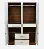 Portland 4 Door Wardrobe With Drawer In Dusky Basalt And Ceramic White Finish