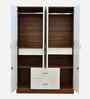 Portland 4 Door Wardrobe With Drawer In Dusky Basalt And Ceramic White Finish