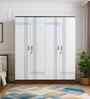 Portland 4 Door Wardrobe With Drawer In Dusky Basalt And Ceramic White Finish