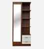 Portland Dressing Unit With Mirror & Drawer In Planked Oak Dark With Ceramic White Finish