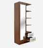 Portland Dressing Unit With Mirror & Drawer In Planked Oak Dark With Ceramic White Finish