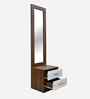 Portland Dressing Unit With Mirror & Drawer In Planked Oak Dark With Ceramic White Finish