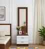 Portland Dressing Unit With Mirror & Drawer In Planked Oak Dark With Ceramic White Finish