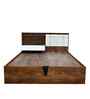 Portland King Size Bed With Headboard & Hydraulic Storage Bed Lifter In Dusky Basalt And Ceramic White Finish