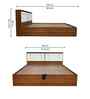 Portland King Size Bed With Headboard &Hydraulic Storage Bed Lifter In Planked Oak Dark And Ceramic White Finish