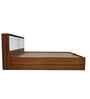 Portland King Size Bed With Headboard &Hydraulic Storage Bed Lifter In Planked Oak Dark And Ceramic White Finish