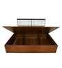 Portland King Size Bed With Headboard &Hydraulic Storage Bed Lifter In Planked Oak Dark And Ceramic White Finish