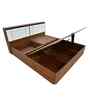 Portland King Size Bed With Headboard &Hydraulic Storage Bed Lifter In Planked Oak Dark And Ceramic White Finish