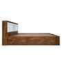 Portland Queen Size Bed With Headboard & Hydraulic Storage Bed Lifter In Dusky Basalt And Ceramic White Finish