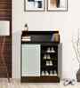 Portland Shoe Cabinet In Planked Oak Dark With Ceramic White Finish