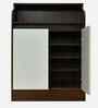 Portland Shoe Cabinet In Planked Oak Dark With Ceramic White Finish