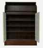 Portland Shoe Cabinet In Planked Oak Dark With Ceramic White Finish