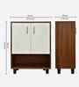 Portland Shoe Cabinet In Planked Oak Dark With Ceramic White Finish