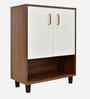 Portland Shoe Cabinet In Planked Oak Dark With Ceramic White Finish