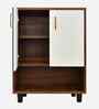 Portland Shoe Cabinet In Planked Oak Dark With Ceramic White Finish