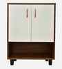 Portland Shoe Cabinet In Planked Oak Dark With Ceramic White Finish