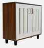 Portland Sideboard In Planked Oak Dark With Ceramic White Finish