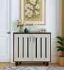 Portland Sideboard In Planked Oak Dark With Ceramic White Finish